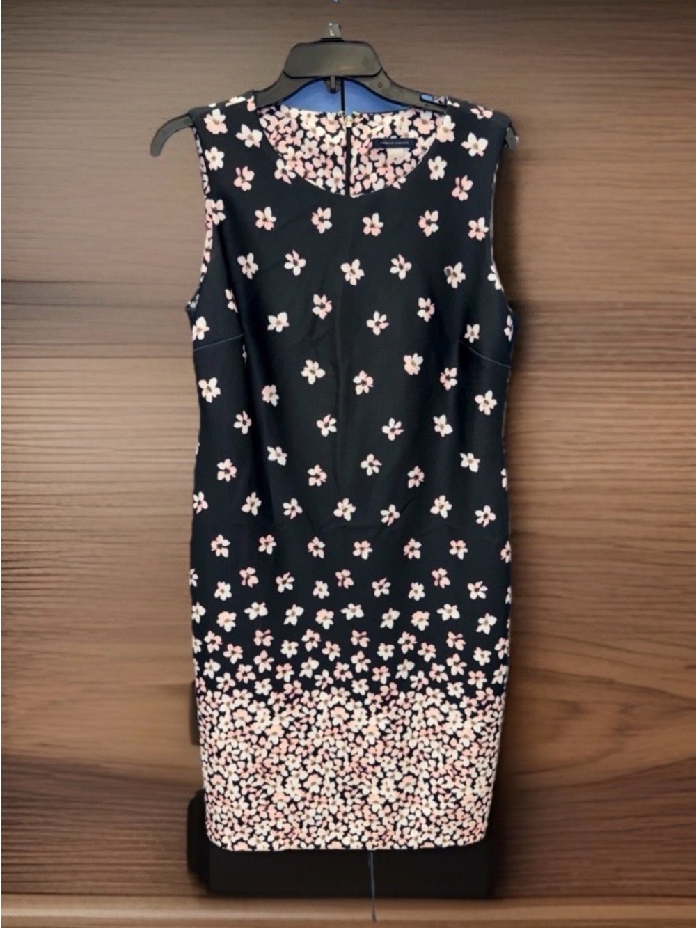 NwoT Tommy Hilfiger Women’s Black Bodycon Sheath Dress w/Pink Floral Print-12-EC